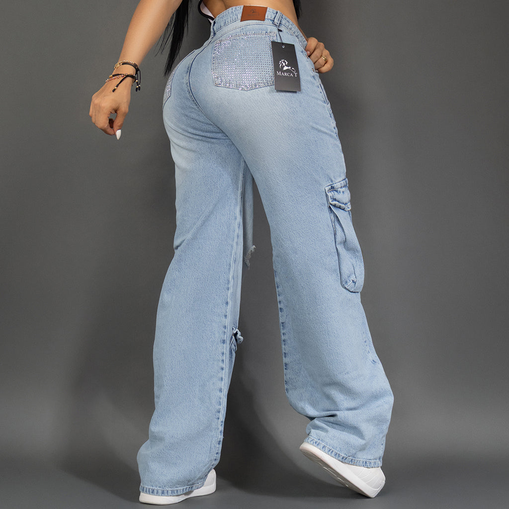 Jean Crystal Cargo  - Marca T