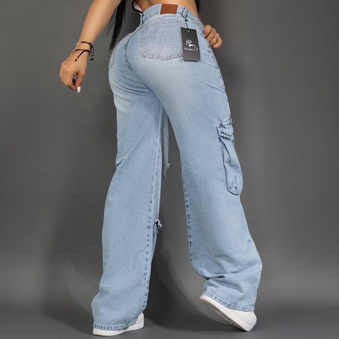 Jean Crystal Cargo  - Marca T