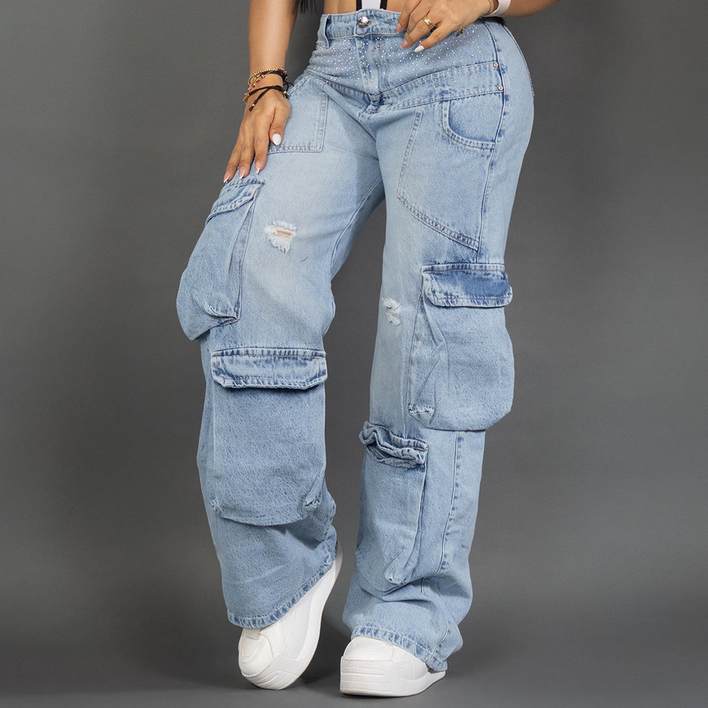 Jean Crystal Cargo  - Marca T