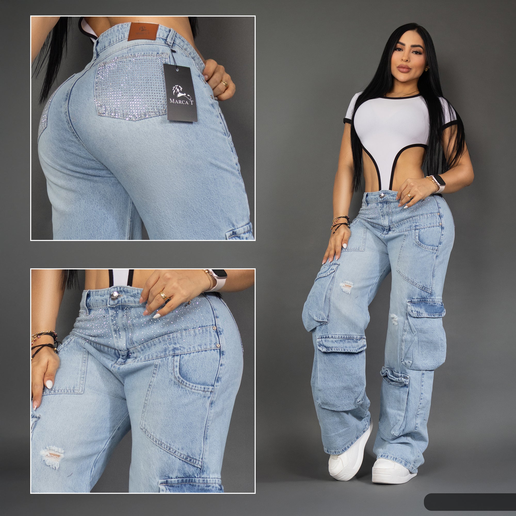Jean Crystal Cargo  - Marca T